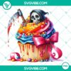 Halloween cupcake characters clipart PNG for party decorations and invitations, high-quality design for spooky celebrations.