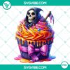 Halloween cupcake characters clipart for party decorations and invitations, high-quality PNG.