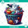 High-quality Halloween cupcake characters clipart for spooky party decorations and invitations in PNG format.