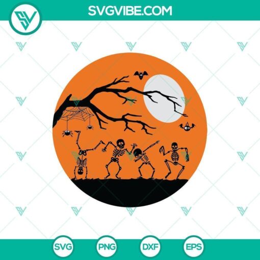 halloween dancing skeletons blood moon svg horror svg halloween svg scary svg