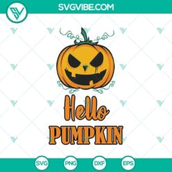 Halloween Fall Autumn Hello Pumpkin SVG, Horror SVG, Halloween SVG, Scary SVG