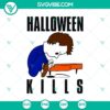 Halloween Kills SVG featuring Michael Myers playing piano, Funny Halloween design for crafters and Halloween enthusiasts.