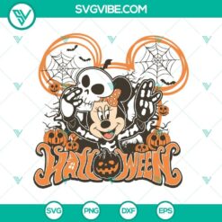 Halloween Minnie Mouse Skeleton SVG DXF EPS PNG Cut Files, Halloween SVG File, Halloween Cricut &amp; Silhouette Designs