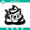 Funny Halloween poop black cat SVG design for Halloween, featuring a cute and humorous twist on the iconic black cat.