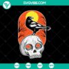 Spooky Halloween Pumpkin and Black Crow SVG design, perfect for Oct 31 crafts.