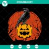 Halloween Raven Red Moon Spooky Night SVG design with scary Halloween elements, perfect for spooky holiday crafts.