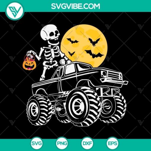 halloween skeleton riding monster truck svg horror svg halloween svg halloween scary svg