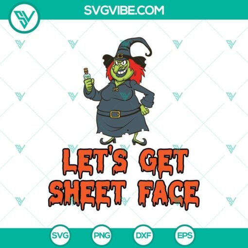 halloween witch funny lets get sheet face svg horror svg halloween svg scary svg