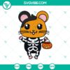 Hamster skeleton SVG perfect for Halloween designs, featuring scary and horror elements.