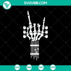 Hand Skeleton Guitar SVG, Halloween SVG, Scary SVG, Oct 31 SVG
