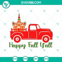 Happy Fall Y'all SVG with Halloween Horror Scary design perfect for spooky season.
