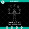 Halloween skeleton juggling skulls SVG, perfect for scary October 31st designs.