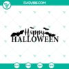 Spooky Happy Halloween SVG design with scary elements for Oct 31 celebration.