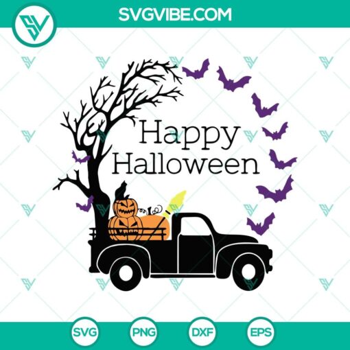 happy halloween truck svg halloween pumpkin svg spooky halloween svg