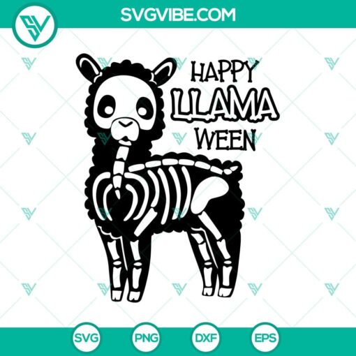 happy llamaween svg funny halloween svg llama skeleton svg