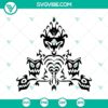 Spooky Haunted Mansion, Halloween, Boo, and Witch themed ornaments SVG design for Halloween decorations.