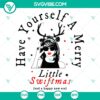 Merry Swiftmas SVG DXF EPS PNG files with festive holiday design elements for digital crafting projects.