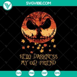 Hello Darkness My Old Friends SVG with horror and Halloween-themed design, perfect for spooky and scary projects.