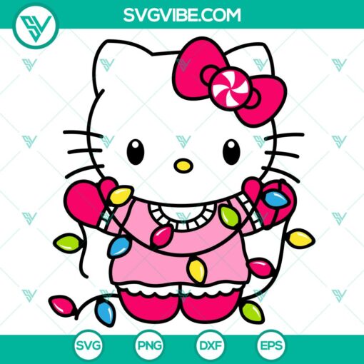 hello kitty christmas lightsa svg christmas svg sanrio christmas svg kawaii svg