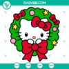 Hello Kitty Christmas Wreath SVG design with Sanrio characters for Kawaii holiday decorations, cute and festive Christmas SVG.