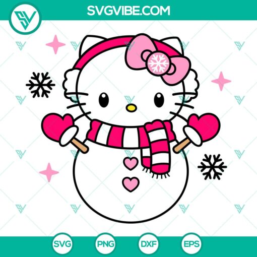 hello kitty cute snowmana svg christmas svg sanrio christmas svg kawaii svg