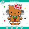Hello Kitty gingerbread SVG featuring festive Sanrio Christmas design, perfect for Kawaii holiday projects.