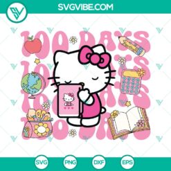 Hello Kitty Happy 100 Days of School SVG featuring cute classroom cut files - perfect for school-themed crafts.