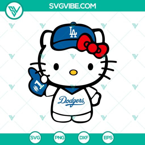 hello kitty los angeles dodgers svg png cut files