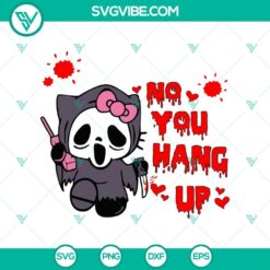 Cartoon, Halloween, SVG Files, Hello Kitty No You Hang Up SVG DXF EPS PNG Cut 1