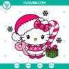 Hello Kitty Pink Santa SVG with Sanrio characters for Christmas, cute Kawaii design perfect for holiday crafts and projects.