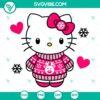 Hello Kitty Ugly Sweater SVG featuring Sanrio characters in Christmas theme, Kawaii design. Ideal for holiday crafts.