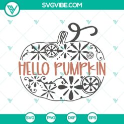 Hello Pumpkin SVG design with festive Halloween theme, perfect for crafting projects.