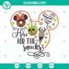 Here For The Snacks SVG featuring Disney Halloween elements, Walt Disney design. Perfect for Halloween crafts.