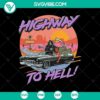 Creepy Highway to Hell SVG for Halloween with horror elements, perfect for spooky designs.