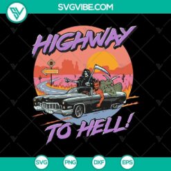 Creepy Highway to Hell SVG for Halloween with horror elements, perfect for spooky designs.