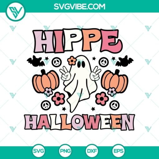 hippie halloween svg funny ghost svg groovy halloween svg