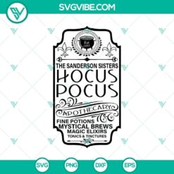 Spooky Hocus Pocus Apothecary SVG design for Halloween, featuring scary and horror elements. Perfect for spooky-themed crafts.