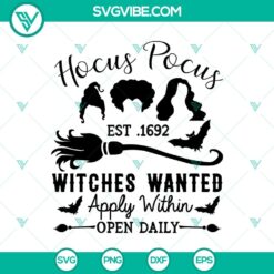 Hocus Pocus Co Est .1692 Witches Wanted SVG, Halloween SVG, Scary SVG, Oct 31 SVG