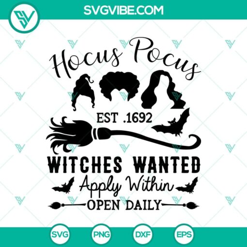 hocus pocus co est 1692 witches wanted svg halloween svg scary svg oct 31 svg