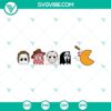 Horror character Pac Man Halloween SVG design for Cricut & Silhouette. SVG DXF EPS PNG cut files for spooky crafting projects.