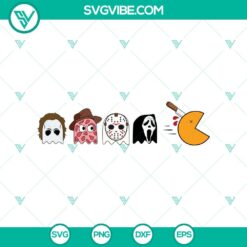 Halloween, Movies, SVG Files, Horror Character Pac Man SVG DXF EPS PNG Cut 6