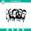 Horror movie characters half face SVG design, perfect for Halloween themes and horror enthusiasts.