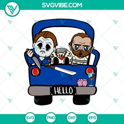 horror characters in truck svg jason michael and hannibal lecter svg horror halloween svg