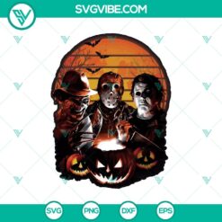 Freddy, Jason, Michael horror characters SVG in a spooky design - perfect for Halloween.