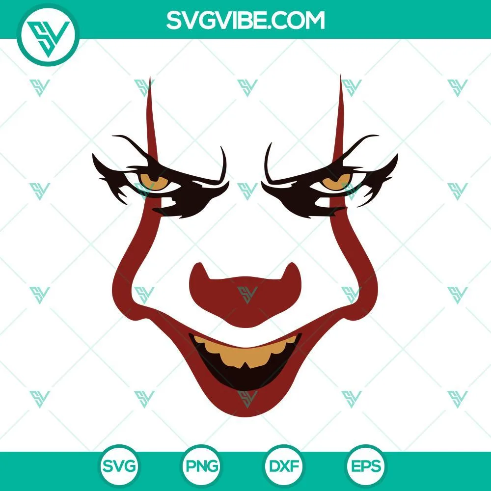 Horror Clown Balloon SVG DXF EPS PNG Cut Files, Halloween SVG File ...