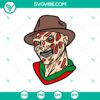Freddy Krueger horror face SVG featuring spooky Halloween characters for digital use.