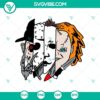Spooky Horror Friends Faces SVG featuring Halloween characters for digital crafts and projects.