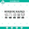 Horror mask history SVG featuring Halloween characters.