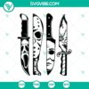 Horror movie characters in knives SVG design with Halloween, scary, and horror elements for a spooky digital product.