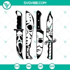 Horror Movie Characters In Knives SVG, Halloween SVG, Scary SVG, Horror SVG